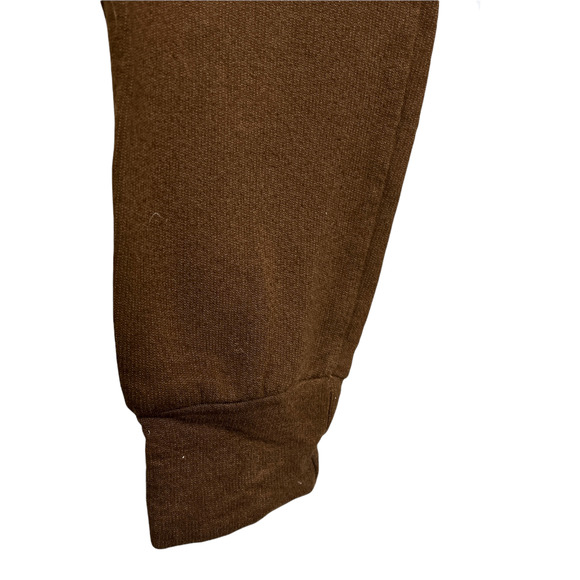 Monrow Women's Jogger Pants Drawstring Brown Loose Tapered Cotton High Rise XS - Picture 7 of 8